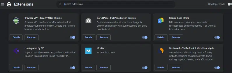 Disable Browser Extensions
